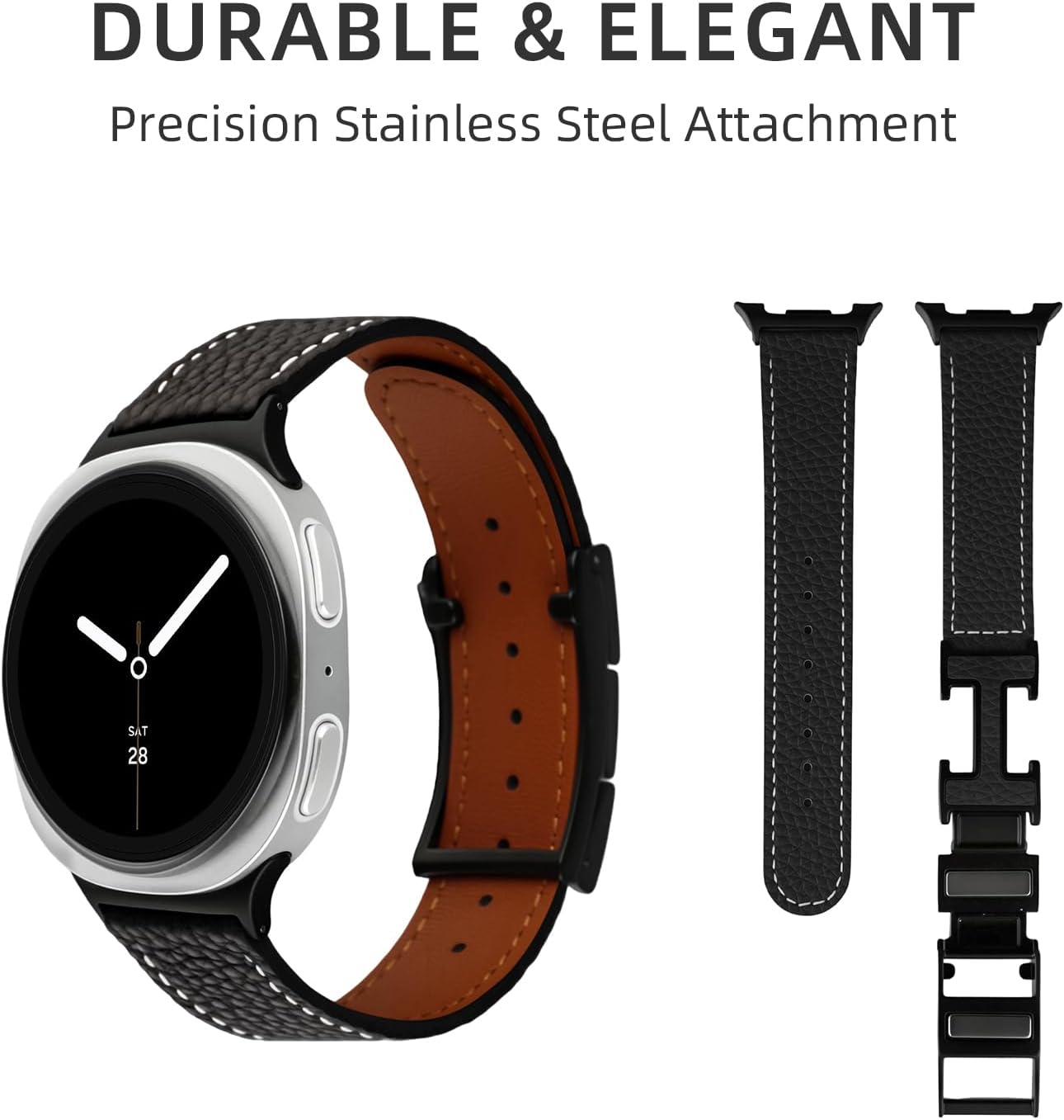 Magnetic Leather Bands Compatible with Samsung Galaxy Watch 8 40mm/44mm Watch8 Classic 46mm Replacement Women Men Straps